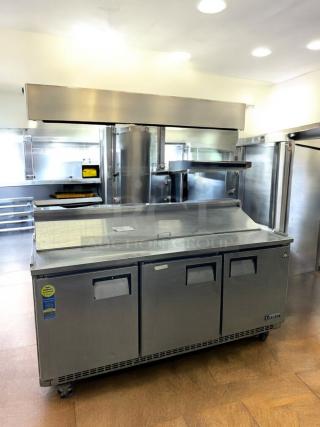 Everest EPBNR3 3-door refrigerated sandwich prep table in excellent condition, 115V, fully tested and working.