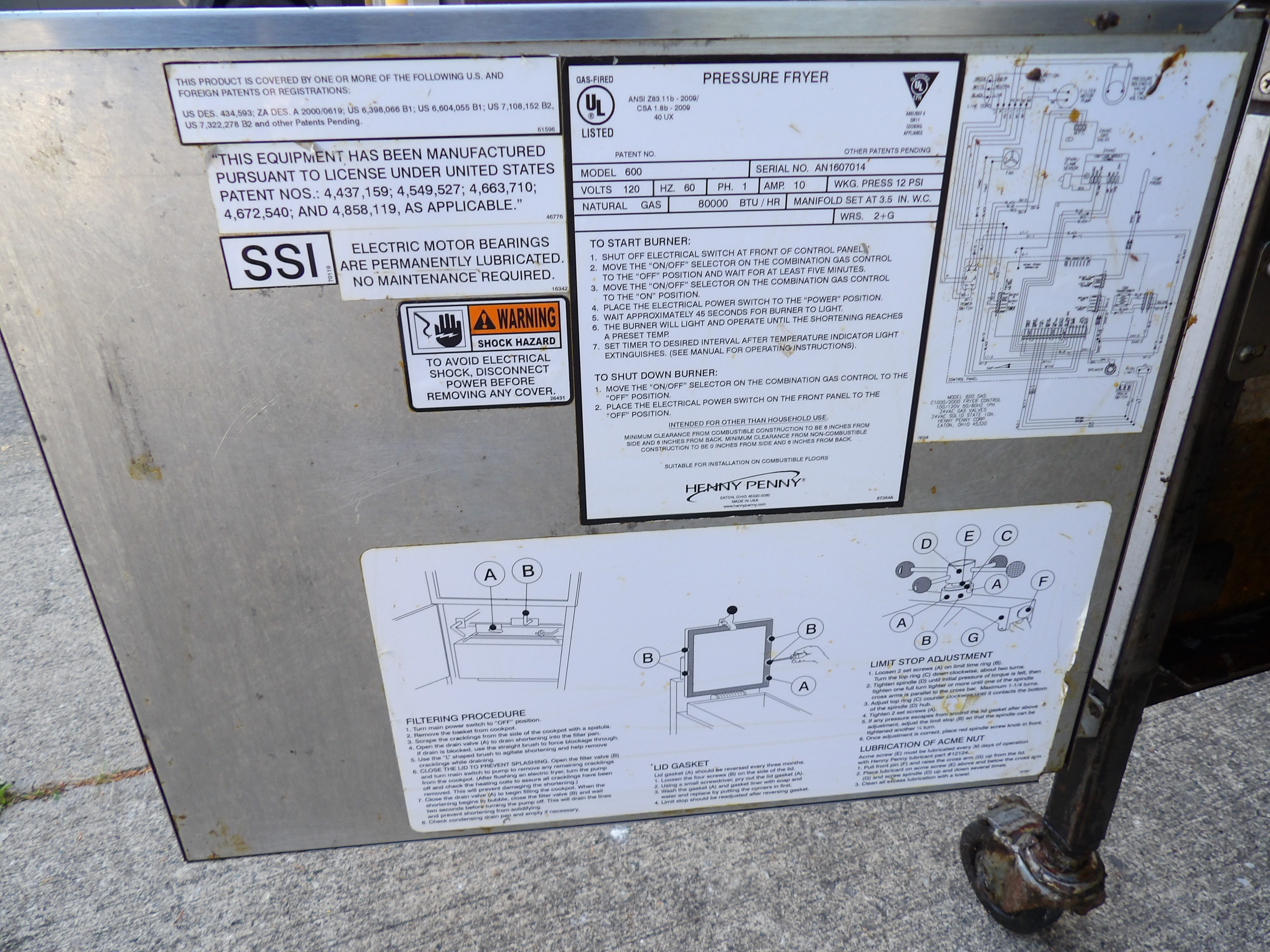BTU rating specification plate