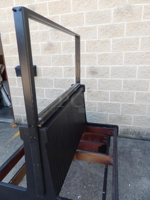 Solid wood double booth frame with removable dividers, no cushions, excellent condition, ready to paint.