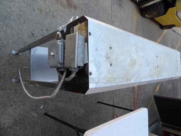 CresCor Infra-Red Warmer, Model 488-U-4, 1500 Watts, shows wear, metal housing, visible electrical and control box.