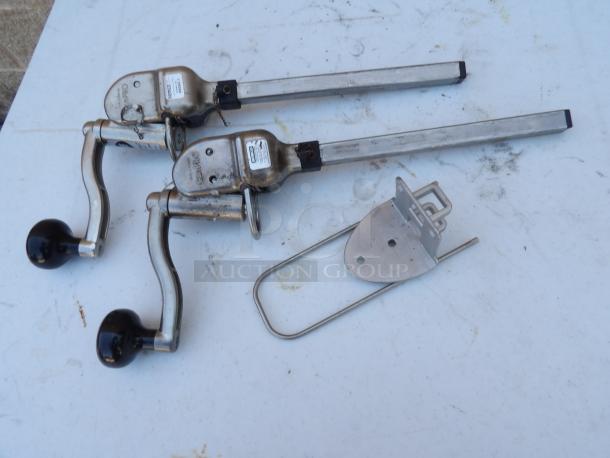 Nemco 56050-1 CanPRO manual can opener, heavy-duty side cut, permanent mount, used condition, includes mounting bracket.