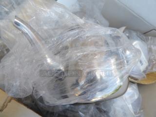 10 oz. stainless steel gooseneck teapot, sealed in plastic. Ideal for precise pouring. New condition.