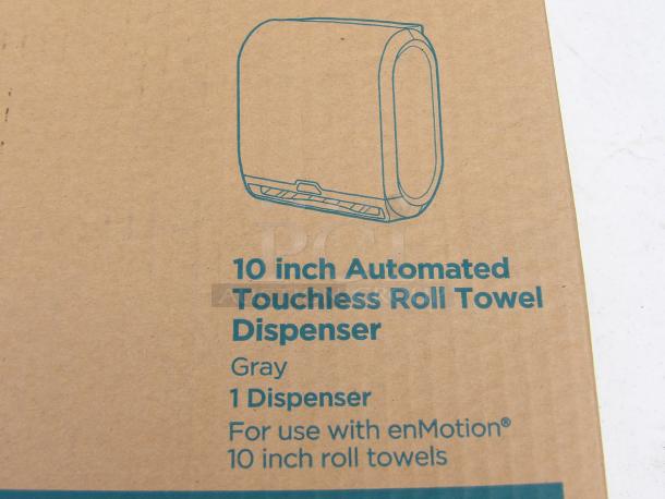 New enMotion 59462A Touchless Paper Towel Dispenser, Grey, 14.7"x9.5"x17.3" in box, for 10" roll towels.