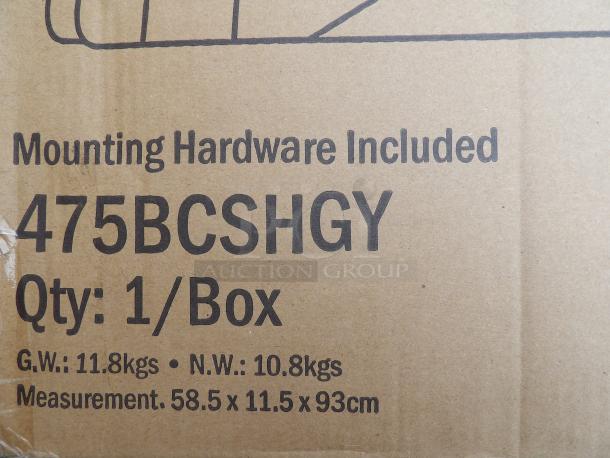 Lavex Gray Horizontal Wall-Mounted Baby Changing Station with mounting hardware, 36x21x5, Model 47JBCJHGY, new in box.