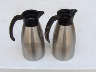 Service Ideas Portion Control Server 33.8 oz. Stainless Steel Insulated Coffee Carafe / Server with Black Lid 
6 times your Bid - Item #1207424