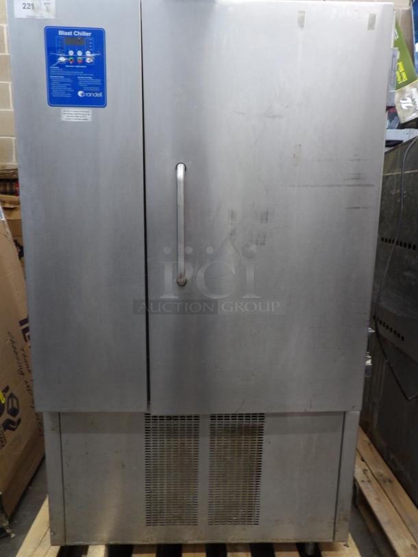 Randell BC-18 stainless steel blast chiller with 4 probes, 115/230V, 1 phase. Visible label: operational instructions. Used condition.