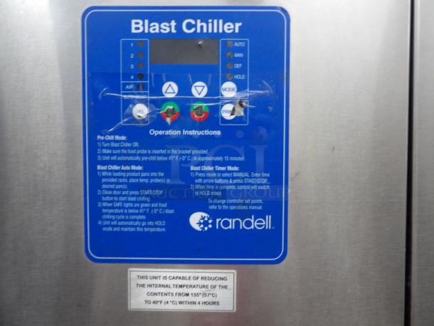 Randell BC-18 stainless steel commercial blast chiller with 4 probes, operational controls visible. 115/230 Volts, 1 Phase.