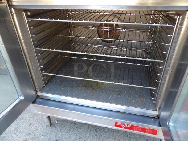 Blodgett MARK V stainless steel commercial convection oven, very clean, model MARKV, electric, 208/240V, on legs.
