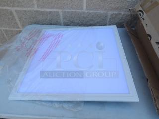Ultra-thin Panel Light by James Industry, model ZY-P4-40W-CDS, in original packaging, ideal for replacing 2x2 fluorescent troffers.
