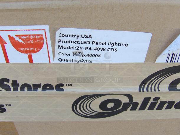James Industry LED Panel Light, Model ZY-P4-40W CDS, 4000K, 110 lumens/watt, new, 2 pieces per box, for drop ceilings.