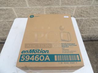 New in box enMotion 59462A touchless paper towel dispenser, 14.7"x9.5"x17.3", grey, for 10" rolls.