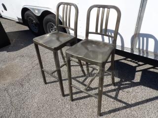 Upscale East Coast Metal Bar Height Chairs 20-3/4 x 17-1/2 x 45-1/2 (Seat Height Is 31-1/2