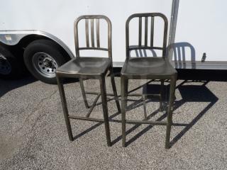 Upscale East Coast Metal Bar Height Chairs 20-3/4 x 17-1/2 x 45-1/2 (Seat Height Is 31-1/2