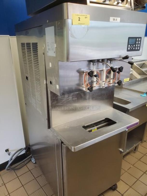 Stoelting DQU431-409I2 Soft Serve Freezer, stainless steel, with (2) 8 gal hoppers, remote air cool, 208-230/3V, digital controls.