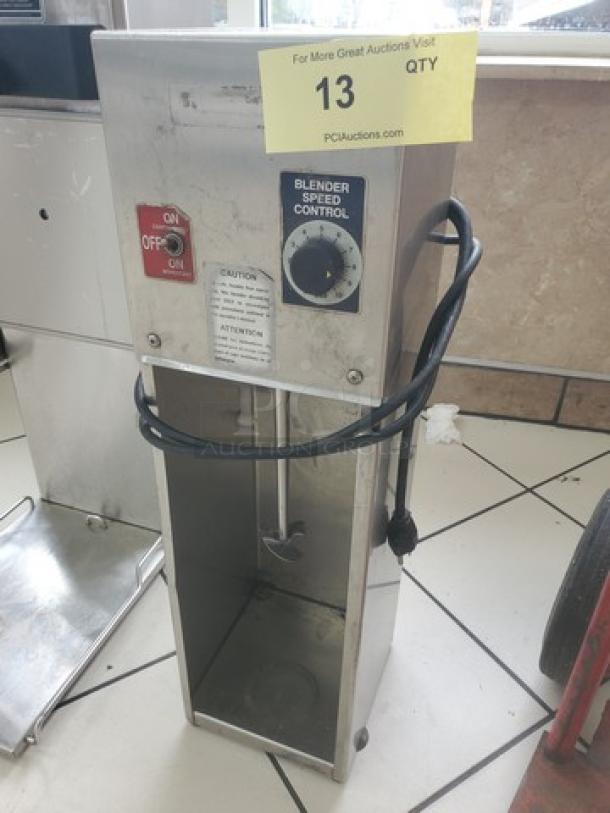 Astro Blender AM-2 Mix-N-Blender, metal finish, speed control dial, on/off switch, marked "13" for auction.