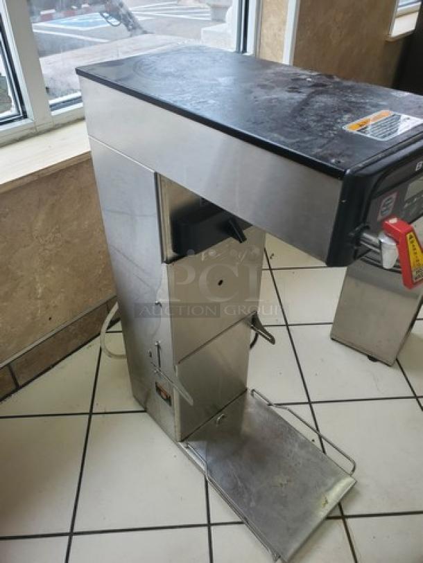 BUNN ITCB-DV Brewer for Coffee and Tea, stainless steel, model 35700.0419, used condition, visible control panel and spout.