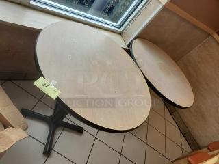 Lot of 2 Round Table Tops w/ bases. (2XBID) - Item #1207707