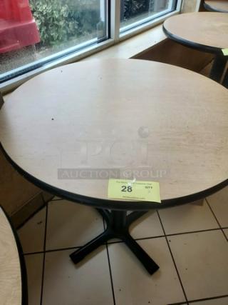 Lot of 2 Round Table Tops w/ bases. (2XBID) - Item #1207709