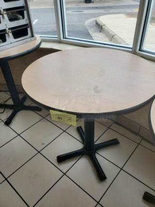 Lot of 2 Round Table Tops w/ bases. (2XBID) - Item #1207713