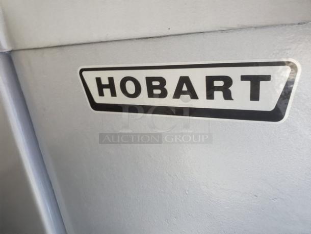 Hobart 80 Qt Mixer Model L 800, 1.5 HP, 230 V in used condition, needs new plug. Features a clear Hobart label.