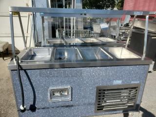 Duke HB4-1H/3CM Electric Buffet Hot/Cold Unit, 115V, 1PH. Features stainless steel pans, durable construction.
