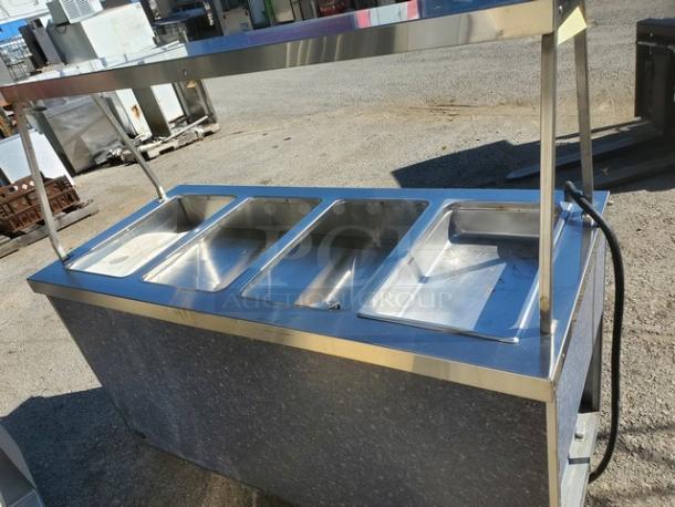 Duke HB4-1H/3CM Electric Buffet Hot/Cold Unit, stainless steel, 115V, 1PH, 60Hz, four-pan capacity, used condition.