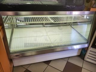 Federal Industries 5942SC-2, 59" refrigerated bakery display case, flat glass, two shelves, stainless steel trim, used condition.