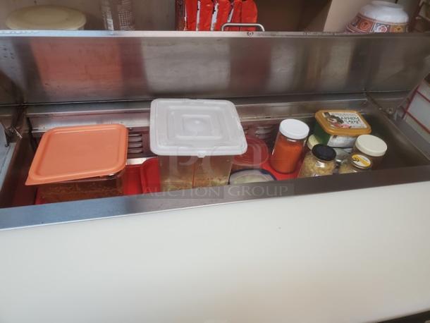 Avantco 178SSPT48HC 46" stainless steel refrigerated sandwich prep table, excellent condition. Contents inside not included.