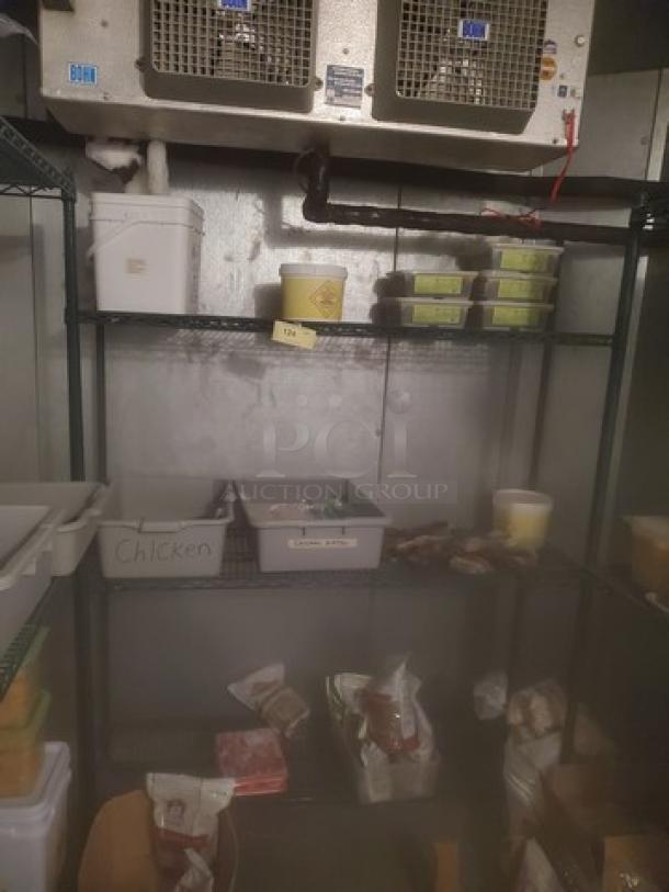 3-Tier wire shelving unit, black metal, empty, with adjustable shelves. Good condition, ideal for storage or organization.