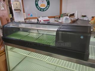 Hoshizaki HNC-120AA-R countertop refrigerated sushi display case, black exterior, glass top, appears in good condition.
