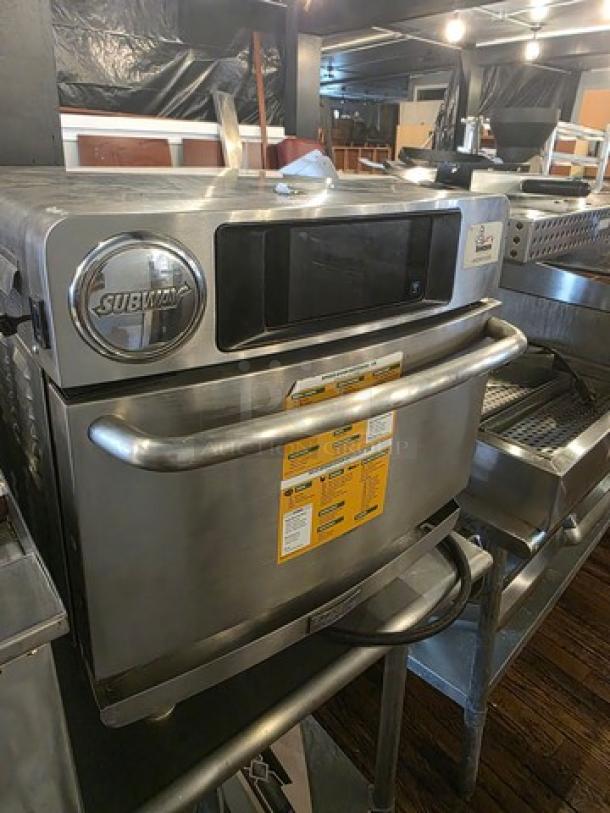 Turbochef ENCORE4 ventless rapid cook oven, stainless steel, 208/240V, 1 PH, 30 AMPS, 60 Hz, 6700 Watts, with visible control panel and labels.