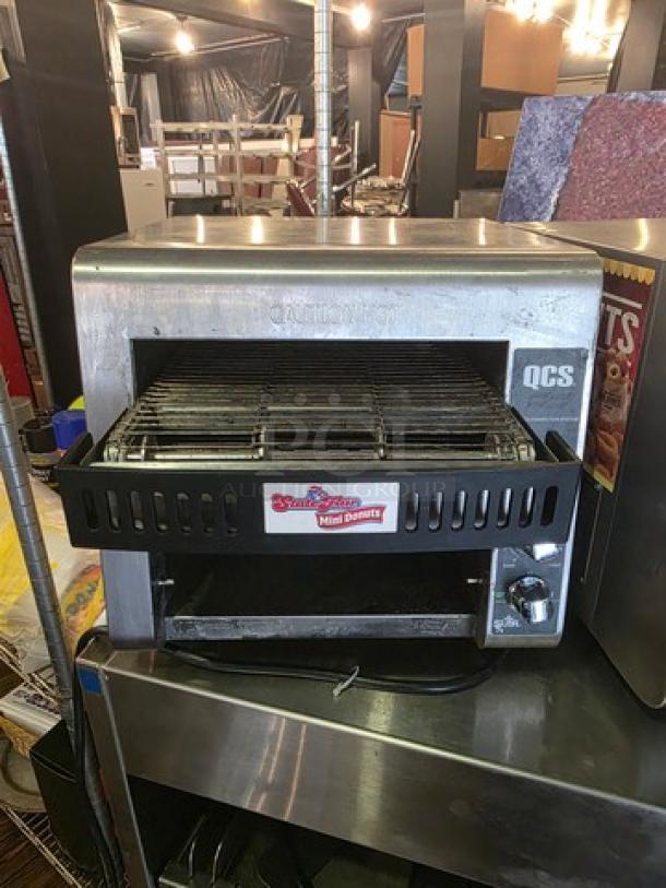 Star QCS-1-350C Compact Conveyor Toaster; stainless steel; visible control knob; "QCS" label on side.