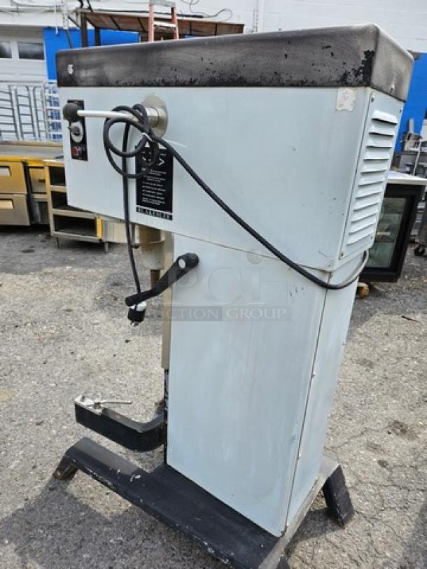 Blakeslee DD-60, 60-quart floor planetary mixer, no attachments, visible wear, model details on side label.