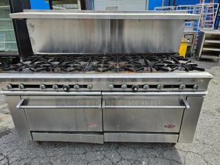Dynamic Cooking Systems Natural Gas 12 Burner Range w/ 2 Oven Bases. - Item #1211076