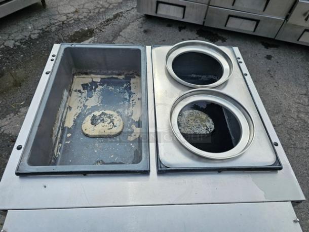 Vollrath 38116 ServeWell Electric Two Pan Hot Food Table, visible wear, 208/240V, ideal for food service settings.