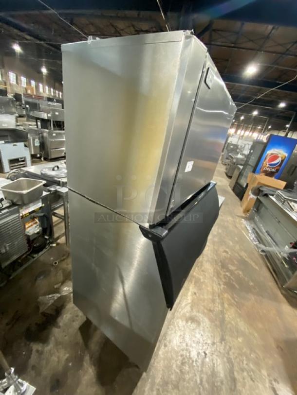 Ice-O-Matic CIM1446HR4/VRC2061B1 stainless steel commercial ice machine, electric, remote condenser, on legs, good condition.
