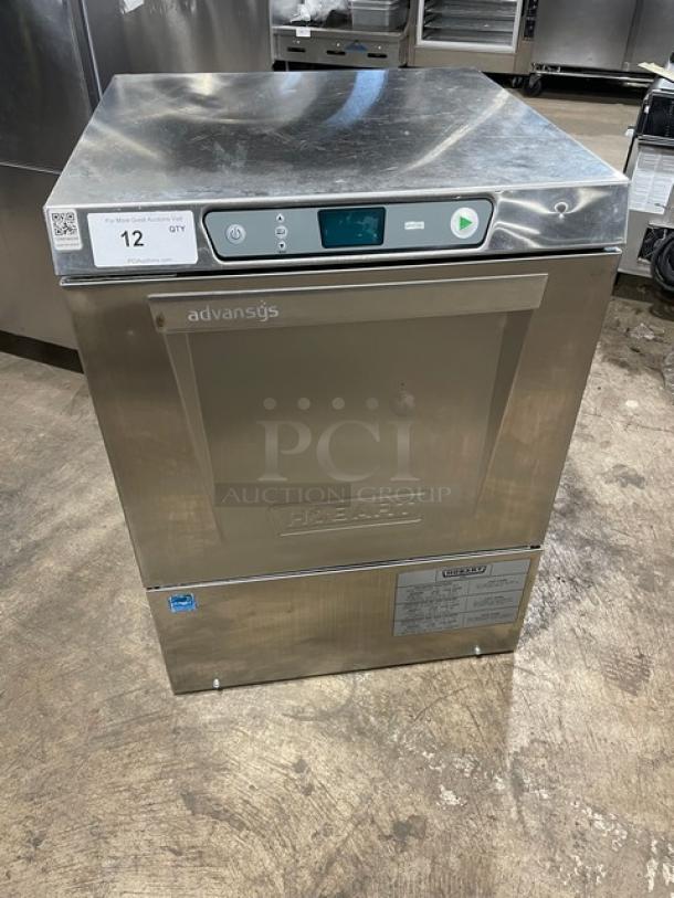 Hobart Advansys LXe Series stainless steel undercounter dishwasher, Model LXER, Energy Star, new condition, with control panel and label.