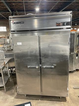 Victory Commercial Stainless Steel Solid 2-Door Reach In Refrigerator! With Pan Slides! Model: RS-2D-S7 SN: J0978460! 115V 1 Phase! On Legs! - Item #1207715