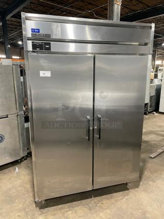 Glenco Guardian XL-E Series Commercial Stainless Steel Solid 2 Door Reach In Refrigerator! With Poly Coated Wired Rack! Model: ALA-48-TE SN: GG-339877-A! 115V 1 Phase! On Legs! - Item #1207717