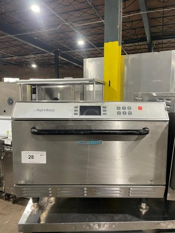 TurboChef HHB High-H Batch Series countertop rapid cook oven, stainless steel, digital controls, 208-240V, on legs.