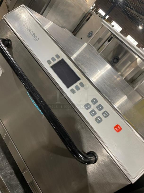 TurboChef HHB rapid cook oven, stainless steel, digital controls, 208-240V, countertop model, on legs, excellent condition.