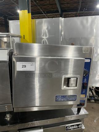 Cleveland Range Steam Craft Series Commercial Stainless Steel Eletric Powered Countertop Ultra 3-Pan Convection Steamer! With Built-In Pan Holding Rack! Model: 21CET8 SN: WC03837-07J-02! 208V 3 Phase! On Legs! - Item #1207723