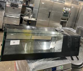 Turbo Air Commercial Black Refrigerated Countertop Sushi Merchandiser Display Showcase! With Stainless Steel Interior! With Rear Double Sliding Doors! SN: H2SAS50D1024! - Item #1207743