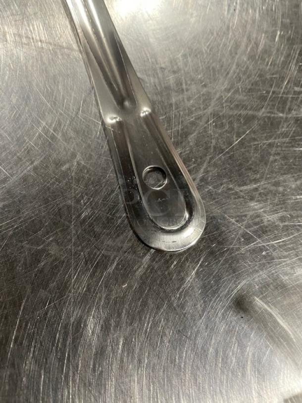 Brand new Update International 18" stainless steel perforated basting spoon, Model BSPF18HD, commercial grade.