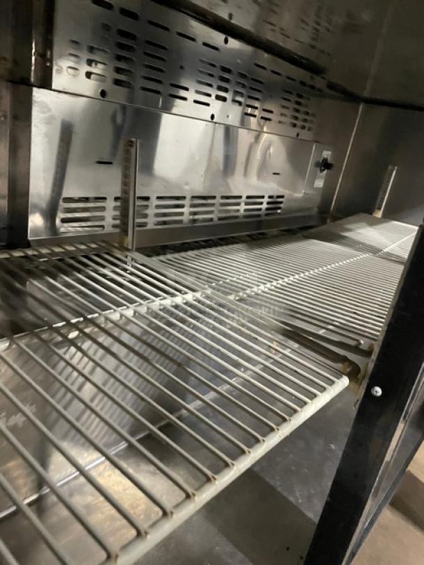 Turbo Air M3 Series MUR-72 stainless steel undercounter refrigerator, poly-coated rack, 115V, on casters, commercial use.
