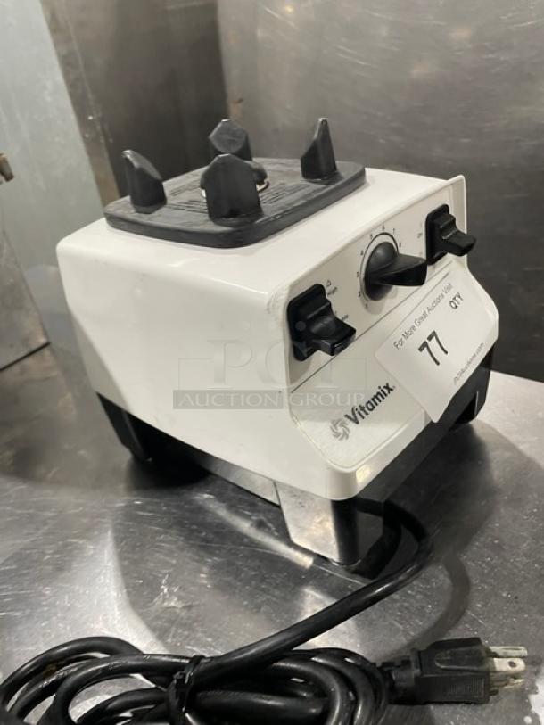 Vita-Mix VM0103 white food prep machine, electric, countertop model with legs, 120V. Serial: 001371191022583421.