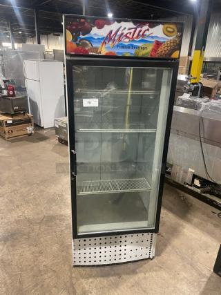 Mistic Style Commercial White Single Glass Door Reach In Merchandiser Refrigerator! With Poly Coated Wired Rack! - Item #1208324