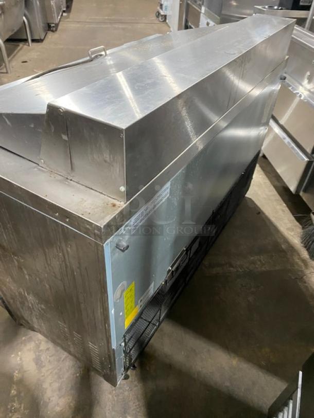 Kelvinator stainless steel 2-door refrigerated prep table, model KCHMT60.24, on casters, 115V, commercial use.
