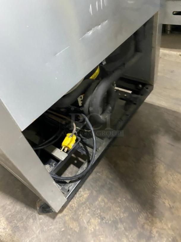 True T-23F commercial stainless steel single door reach-in freezer, Energy Star certified, on casters.