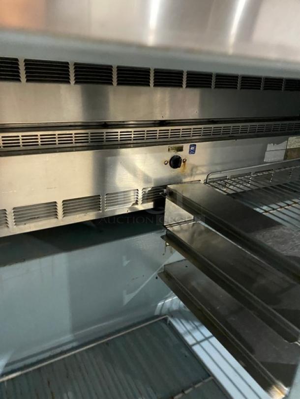 Delfield Commercial Stainless Steel 2 Door Undercounter Flat Top Refrigerator, Model 4448, includes wired rack, 115V.